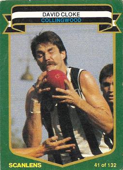1985 Scanlens VFL #41 David Cloke Front